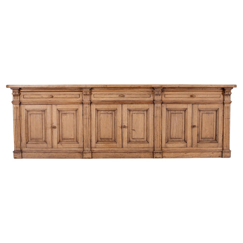 Country French Provincial Bleached Oak Enfilade Sideboard 8 Ft