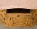 Pair Country French Provincial Marble Top Demilune Sideboards