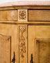 Pair Country French Provincial Marble Top Demilune Sideboards