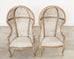 Pair French Provincial Style Cerused Oak Hooded Porters Chairs