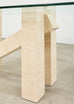 Italian Midcentury Sculptural Travertine Dining Table 7 Ft.