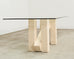 Italian Midcentury Sculptural Travertine Dining Table 7 Ft.