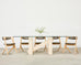 Set of Eight Tom Dixon Oak Leather Slab Dining Chairs