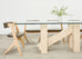 Italian Midcentury Sculptural Travertine Dining Table 7 Ft.