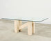 Italian Midcentury Sculptural Travertine Dining Table 7 Ft.