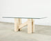 Italian Midcentury Sculptural Travertine Dining Table 7 Ft.