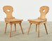 Set of Four 19th Century Primitive Swedish Folk Art Pine Chairs