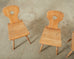 Set of Four 19th Century Primitive Swedish Folk Art Pine Chairs