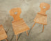 Set of Four 19th Century Primitive Swedish Folk Art Pine Chairs