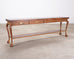 English Queen Anne Style Walnut Two-Tier Console Table 6 Ft