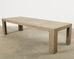 Cerused Distressed Oak Parsons Style Rectangular Dining Table