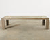 Cerused Distressed Oak Parsons Style Rectangular Dining Table