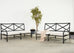 Restoration Hardware Two Piece Carmel Aluminum Garden Sofa 9.5 Ft