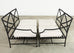 Restoration Hardware Two Piece Carmel Aluminum Garden Sofa 9.5 Ft