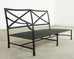 Restoration Hardware Two Piece Carmel Aluminum Garden Sofa 9.5 Ft