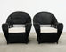 Pair of Ralph Lauren Wicker Rattan Garden Lounge Chairs