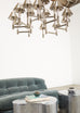 Ralph Lauren "Barrett Large Knurled Chandelier" Polished Nickel