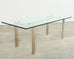 Ralph Lauren Italian Chrome Glass Langham Dining Table