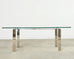 Ralph Lauren Italian Chrome Glass Langham Dining Table