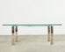 Ralph Lauren Italian Chrome Glass Langham Dining Table