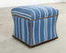 Ralph Lauren 'Florence' Storage Ottoman in Striped Blue Upholstery