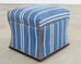 Ralph Lauren 'Florence' Storage Ottoman in Striped Blue Upholstery