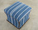 Ralph Lauren 'Florence' Storage Ottoman in Striped Blue Upholstery