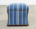 Ralph Lauren 'Florence' Storage Ottoman in Striped Blue Upholstery