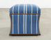 Ralph Lauren 'Florence' Storage Ottoman in Striped Blue Upholstery