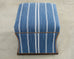 Ralph Lauren 'Florence' Storage Ottoman in Striped Blue Upholstery