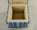 Ralph Lauren 'Florence' Storage Ottoman in Striped Blue Upholstery