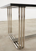 Ralph Lauren Black Lacquer and Chrome Hudson Dining Table