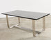 Ralph Lauren Black Lacquer and Chrome Hudson Dining Table