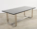 Ralph Lauren Black Lacquer and Chrome Hudson Dining Table