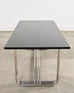 Ralph Lauren Black Lacquer and Chrome Hudson Dining Table