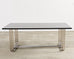 Ralph Lauren Black Lacquer and Chrome Hudson Dining Table
