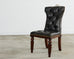 Set of Four Ralph Lauren Tufted Leather Dining Chairs