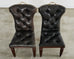 Set of Four Ralph Lauren Tufted Leather Dining Chairs