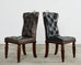 Set of Four Ralph Lauren Tufted Leather Dining Chairs