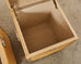 Pair of Raffia Grasscloth Campaign Style Hat Trunk Boxes