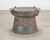 Southeast Asian Patinated Bronze Rain Drum Drink Table 2 Ft