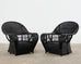 Pair of Ralph Lauren Wicker Rattan Garden Lounge Chairs