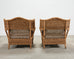 Pair of Ralph Lauren Organic Wicker Rope Armchairs + Ottoman