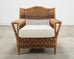 Pair of Ralph Lauren Organic Wicker Rope Armchairs + Ottoman