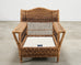 Pair of Ralph Lauren Organic Wicker Rope Armchairs + Ottoman