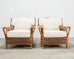 Pair of Ralph Lauren Organic Wicker Rope Armchairs + Ottoman