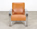 Ralph Lauren Modern Penthouse Chrome and Leather Lounge Chair