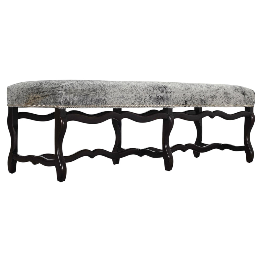Ralph Lauren "Os de Mouton" Leather Cowhide Upholstered Bench