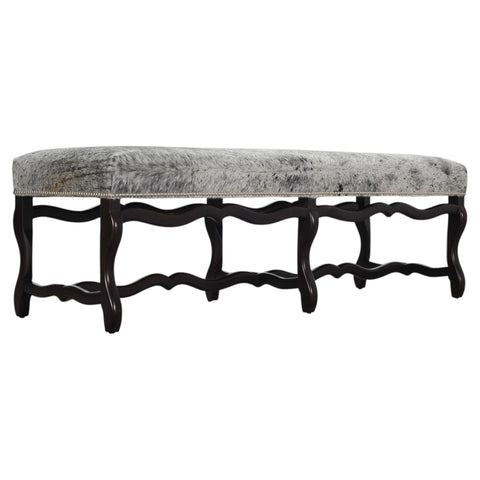 Ralph Lauren "Os de Mouton" Leather Cowhide Upholstered Bench