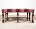 Ralph Lauren Mahogany Plaid Sadler Cocktail Ottoman 4 Ft.